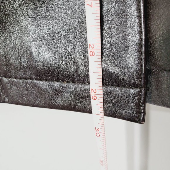Oscar Leopold Brown 100% Lambskin Leather Lined Button Jacket Y2K Style Size XS - Picture 9 of 14